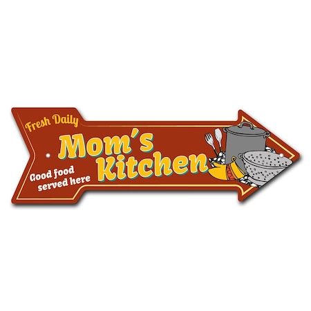 Moms Kitchen Arrow Sign Funny Home Decor 18in Wide